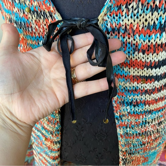 American Classics by Anne Bowen Silk Blend Tie Front Maxi Duster Women's Large - Picture 6 of 8